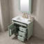 Meuble-lavabo de salle de bain avec comptoir en céramique, 3 tiroirs de rangement, tablette réglable et supports de porte-133444995