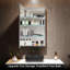 Armoire à pharmacie murale en aluminium avec miroir, tablettes réglables en verre trempé Orourke-2087094372