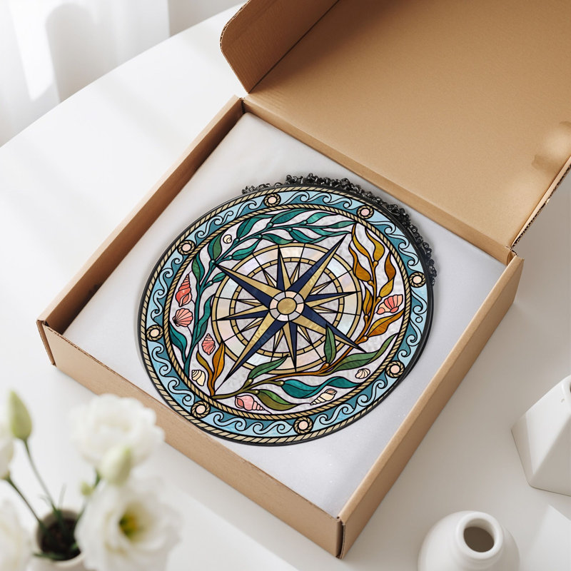 Vitrail Compass Rose, H 7,8 po