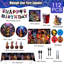 Décorations de fond pour fête d'anniversaire Five Nights at Freddy's, ensemble de 112 pièces comprenant vaisselle et accessoires de fête Five Nights at Freddy's pour enfants