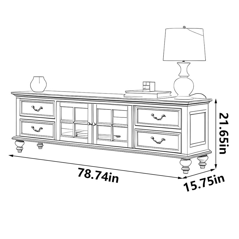 Meuble télé classique américain, 78.74"
