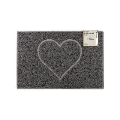 Heart Embossed Doormat in Grey with Open Back