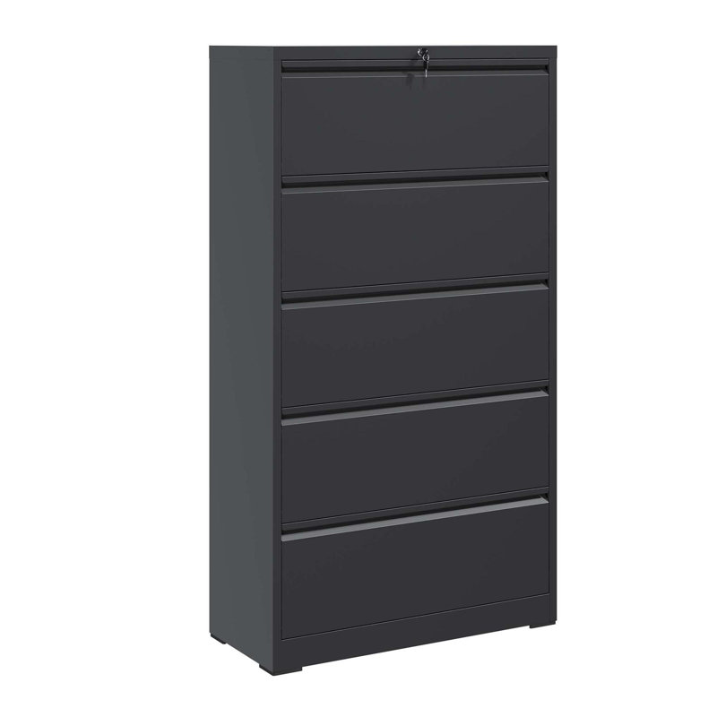 Classeur latéral en métal multi-tiroirs avec serrure, idéal pour le rangement de bureau à domicile, la sécurité et l'organisation des documents importants