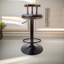 Benoist Rustic Industrial Vegan Leather, Swivel Adjustable Height Stool, Kitchen Barstools-1619978107