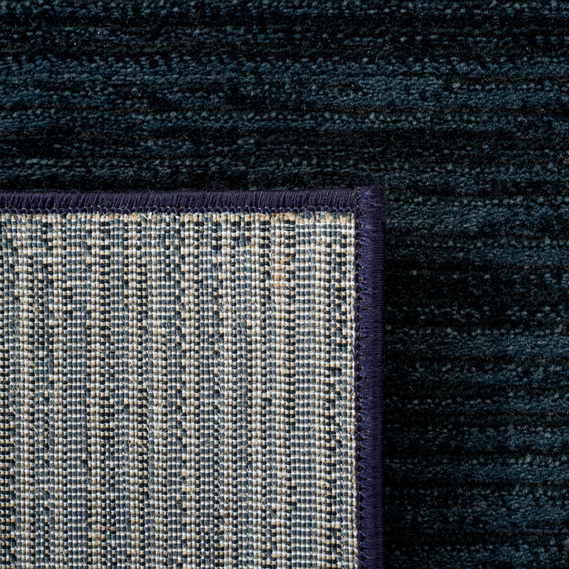 Vision Striped Area Rug In Black, Rectangle 66 x 122 cm