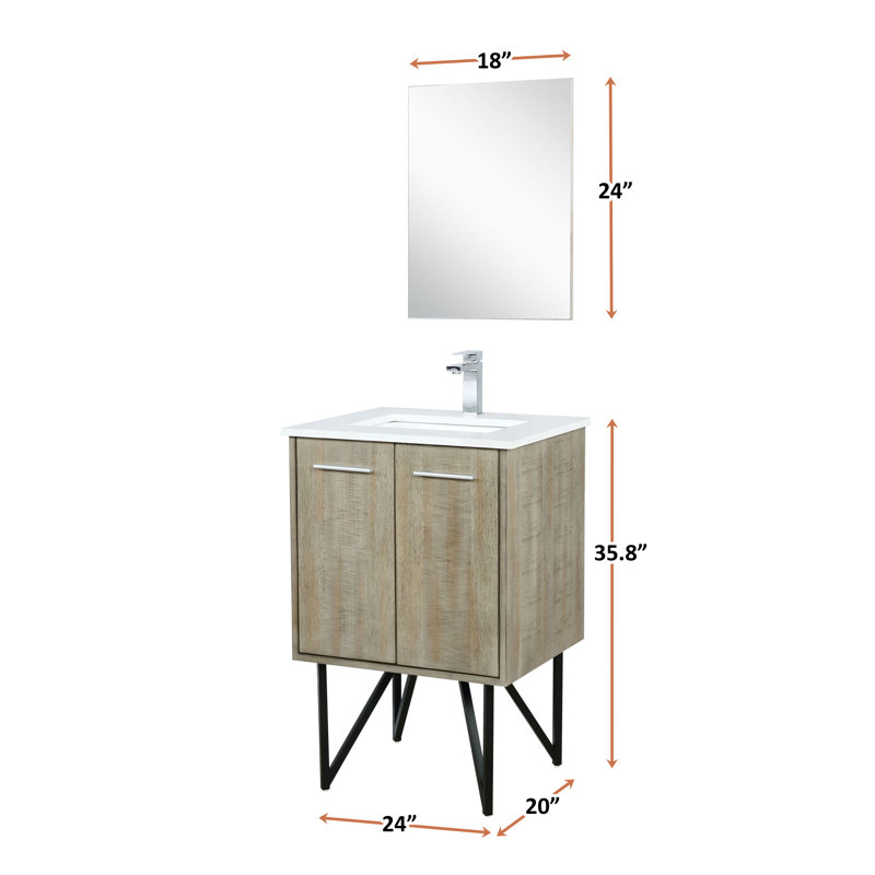 Lancy 24 in W x 20 in D Single Bath Vanity Faucet Set, White Quartz