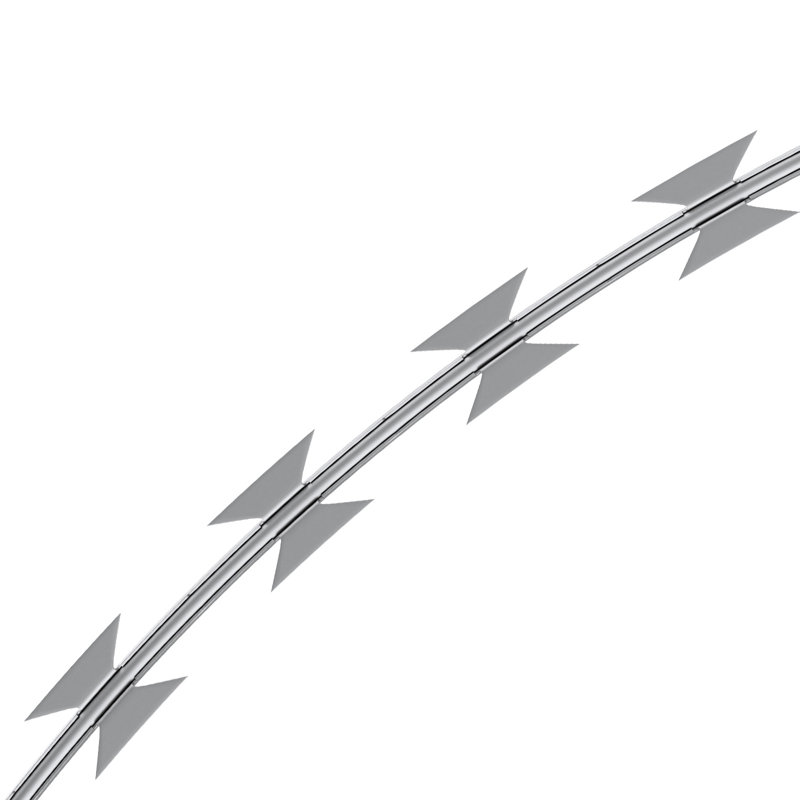 Galvanized Double Spiral Razor Wire Fence Set, 98 ft Coverage