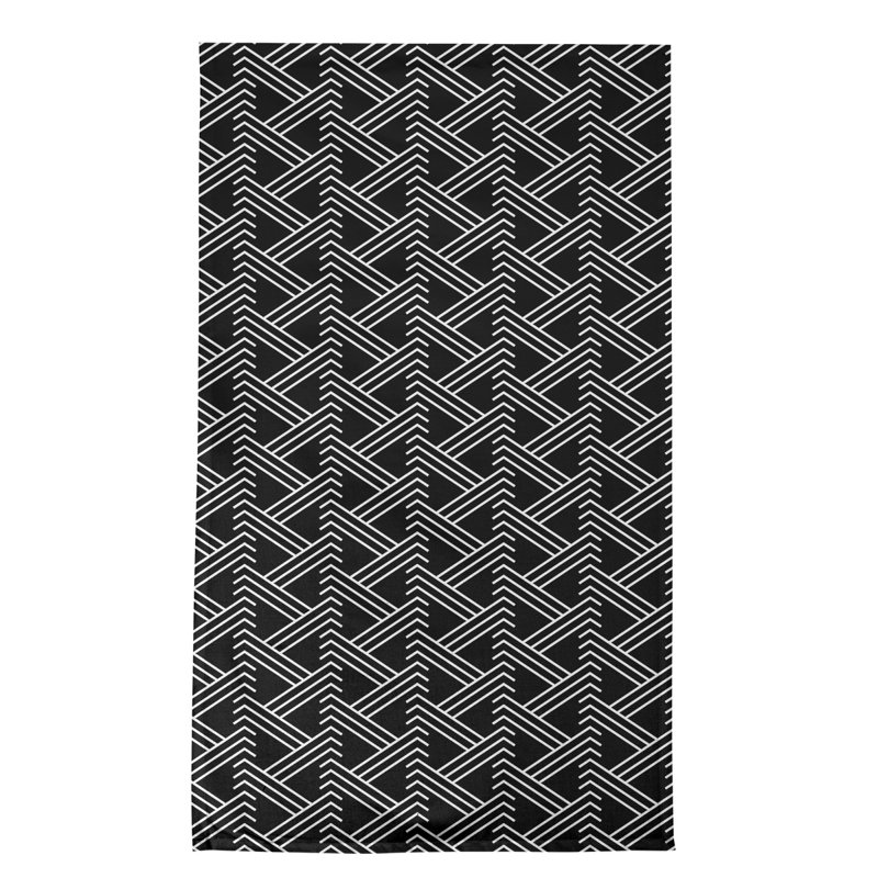 Jordao Tea Towel Kitchen Towel, Black/White, Poly Twill