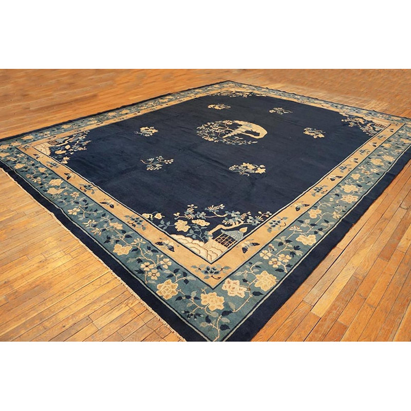 Tapis rectangulaire chinois en laine noué des années 1920