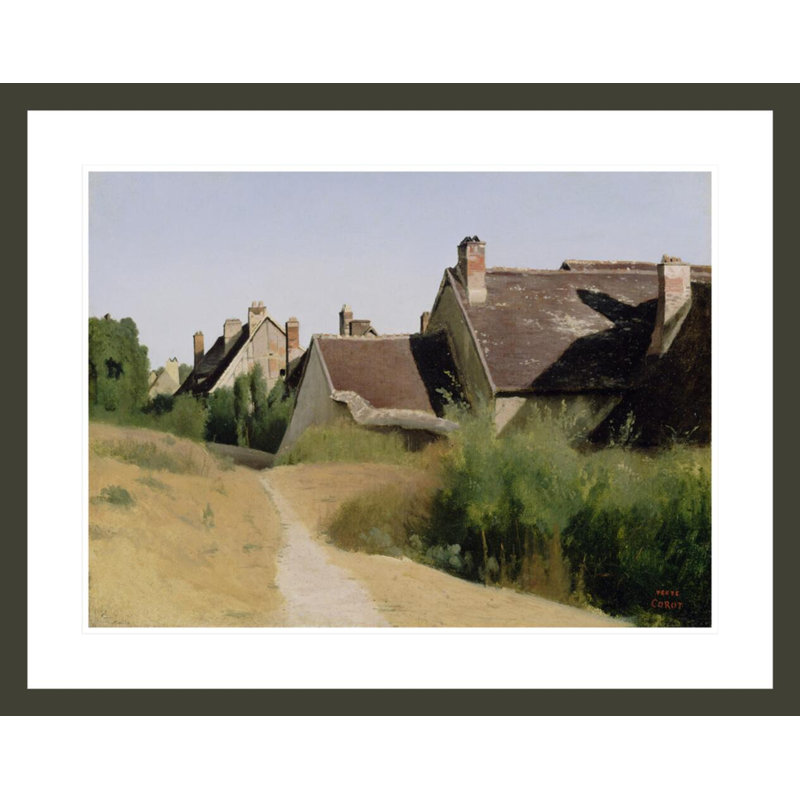 «Maisons près des Orléans» par Jean-Baptiste-Camille Corot, impression giclée encadrée, H 23,31 po x l 29,5 po
