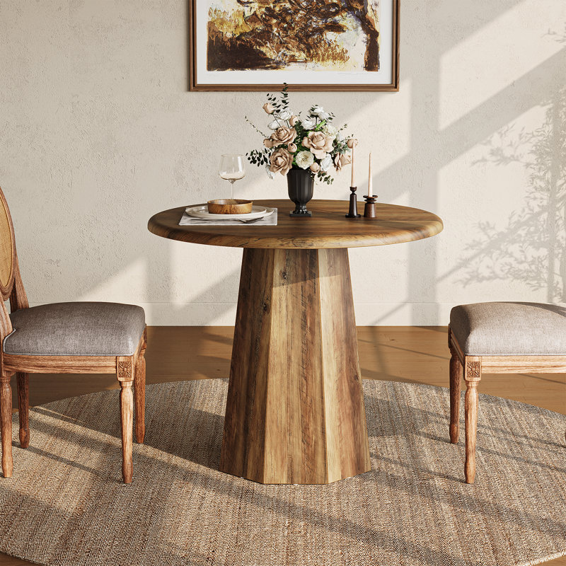 31" Round  Dining Table, Dark Brown