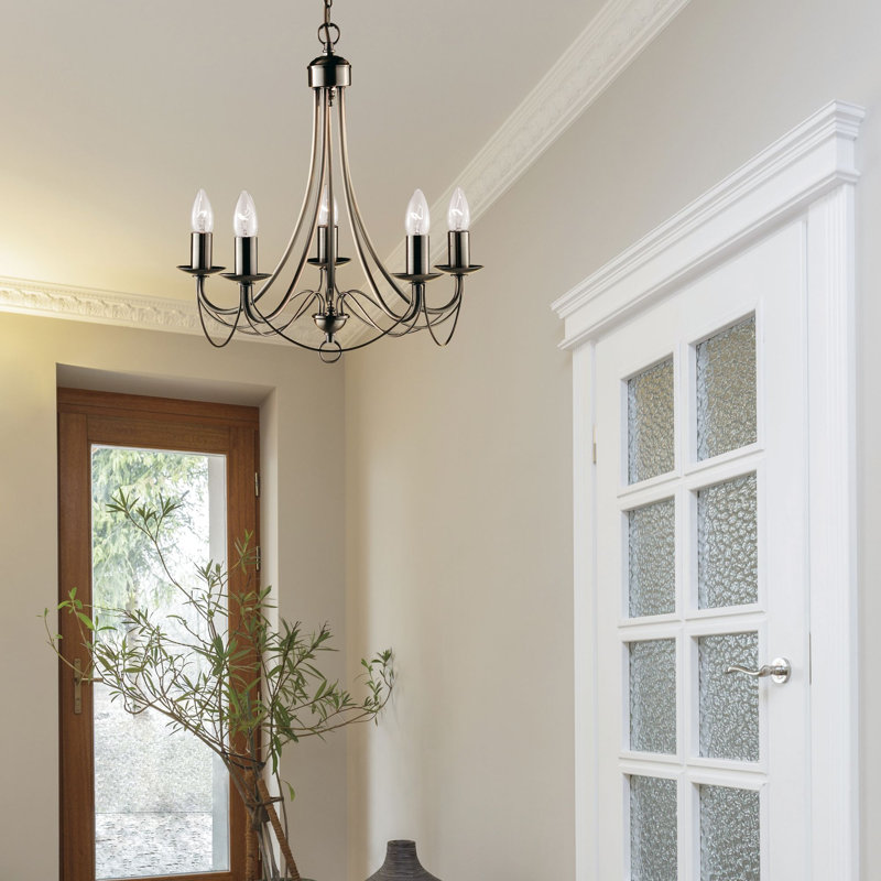 Georgetown 5 - Light Chandelier, 46cm W, Antique Brass