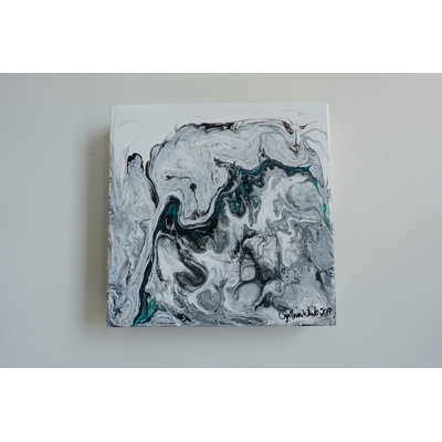 'Malachite Flows' - Painting Print on Wood