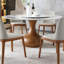 2 chaises de salle à manger grises au look moderne avec cuir PU, pieds en bois et coussin de velours particulier