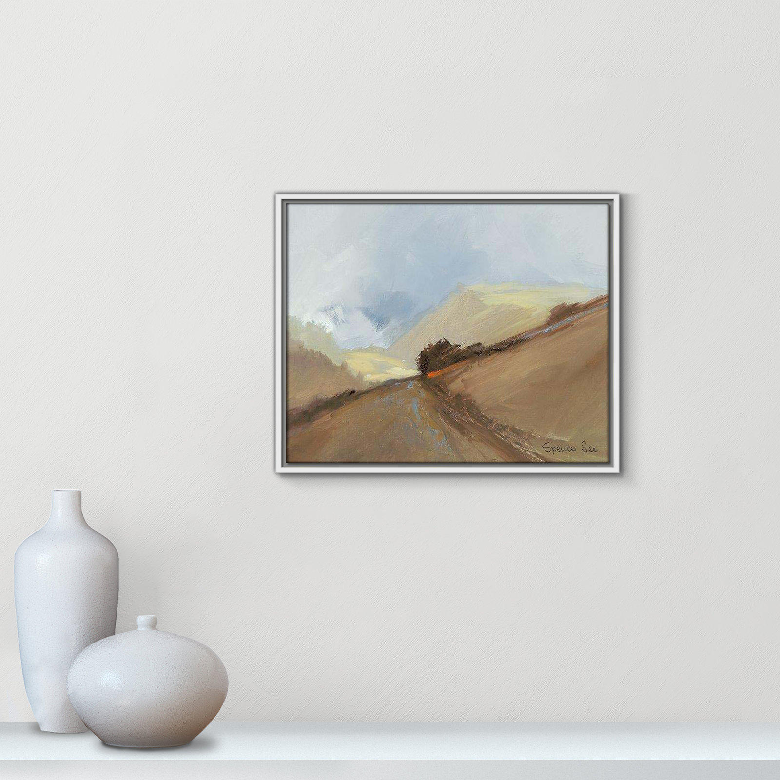 Heaven And Earth II by Spencer Lee, 17.5'' H x 21.5'' W x 2'' D, White Framed
