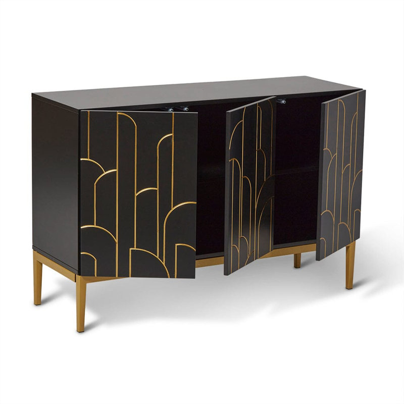 Heathfield Sideboard, Noir Black, 81 cm H x 120 cm W x 40 cm D