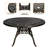 5 Piece Modern Outdoor Dining Set, Cast Aluminum Patio Table And Chairs, 48" Round Table With Umbrella Hole, Black-1551166485