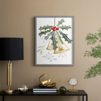 «Christmas Holiday Art», reproduction encadrée en bois massif