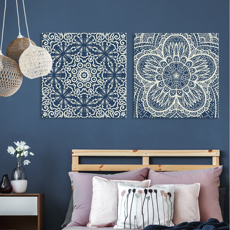 Totem rétro sur toile, 2 pièces, H 12 po x l 24 po x P 1,5 po