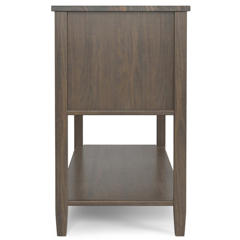 Ela 48'' Smoky Brown Solid Wood Console Table with Storage