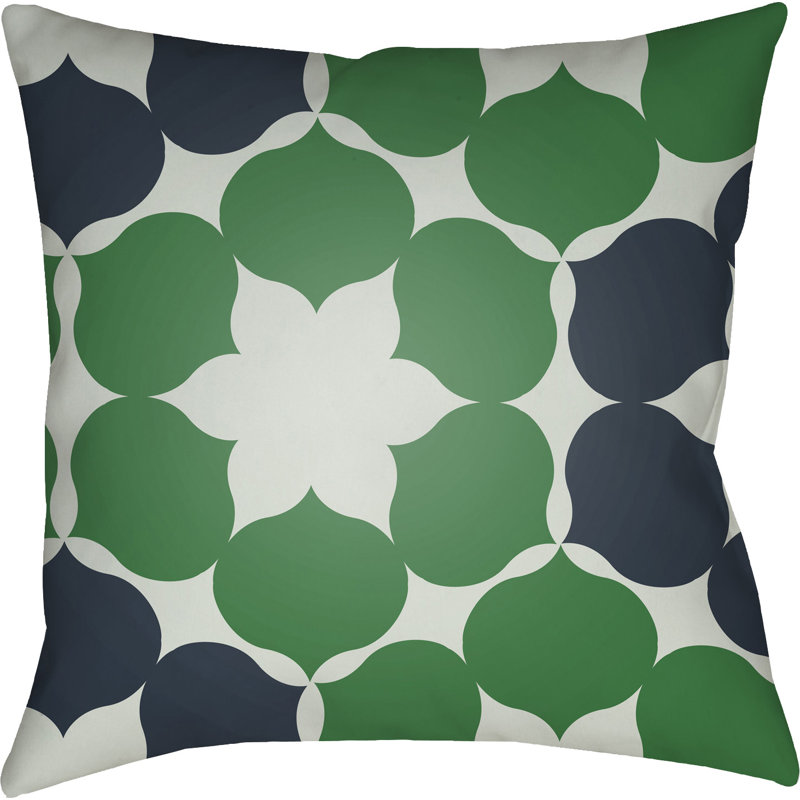 Moderne Geometric Throw Pillow, Green/Blue, 22" H  x 22" W x 4" D