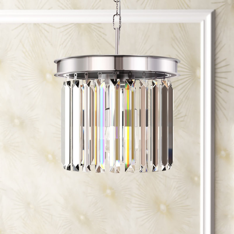 Yazmin 3 - Light Single Pendant, Clear, Polished Nickel