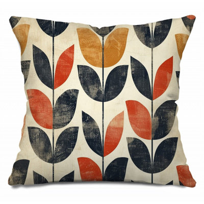 Botanical Throw Pillow, Retro Cotton Twill Pillows