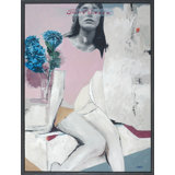 Jane Birkin - Pink by Colio - Floater Frame Painting on Canvas