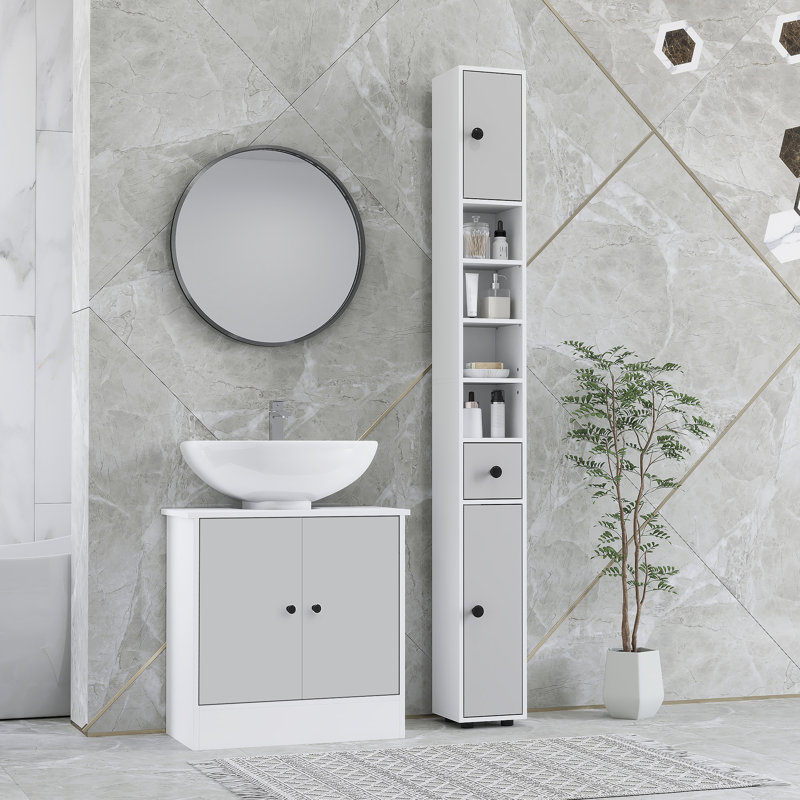 Milenia Linen Cabinet, Light Grey