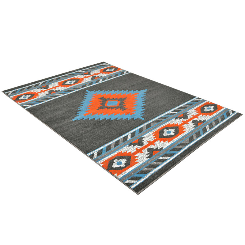 Geometric Indoor Rug, Rectangle 5' x 7'