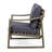 Outdoor Chair With Wood Structure And Dark Grey Water- Elbow Cushions Club For Spaces, Slat Paneling