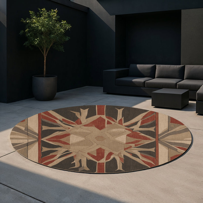 Regal Bloom Indoor And Outdoor Area Rug, Round 5'