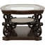 Table basse rectangulaire à 2 tablettes avec plateau en verre, finition rouge riche, revêtement en tissu doux, grande surface pour exposer des objets, base en piédestal, surface de vie principale idéale, H 20,5 po x l 51,93 po, profondeur de 32,5 po