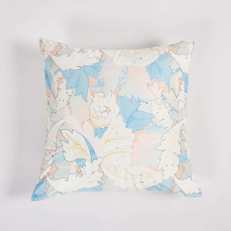 Floral Pink Blue Throw Pillow 20"