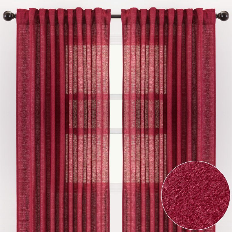 Paire de rideaux semi-transparents avec passe-tringle Moller, l 52 po x L 108 po, Marron
