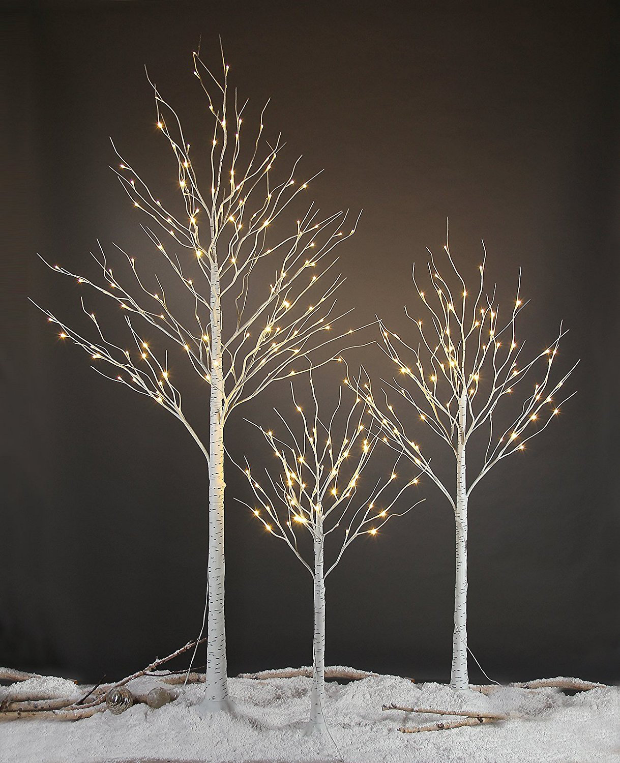 8' Pre-Lit Birch Tree with 132 LED Lights