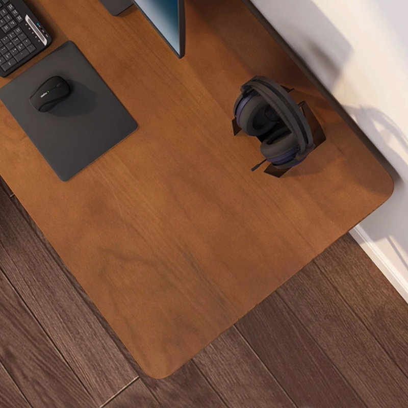 Walnut L-Shaped Solid Wood desk, Right Hand Return, 29.33" H x 62.6" W x 39.37" D