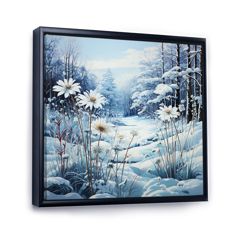 Glacier bleu glacier - impression, H 36 po x l 36 po x P 1,5 po, Cadre flottant noir