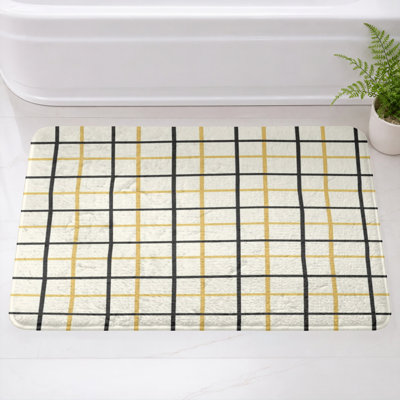 Multicolor Plaid Pattern Bath Mat