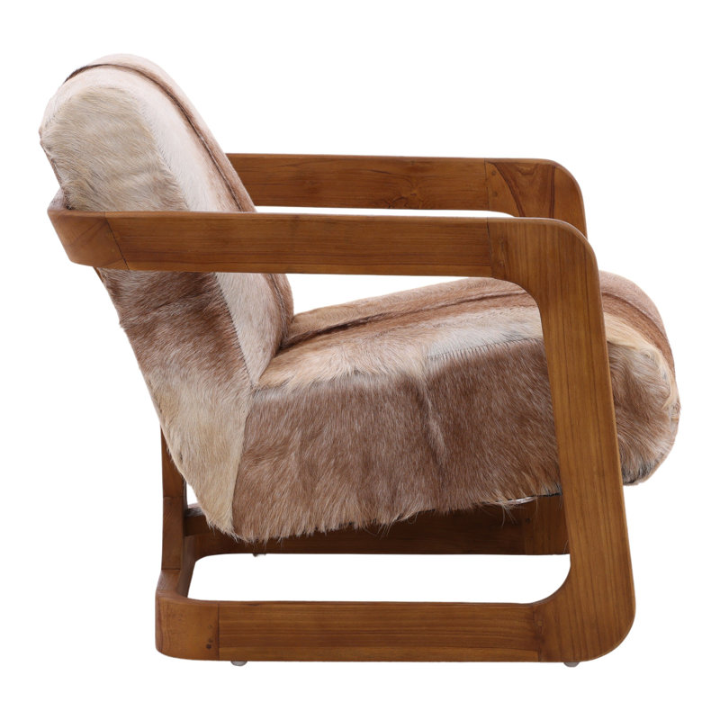 Bautista Goat Hide Occasional Chair, Brown