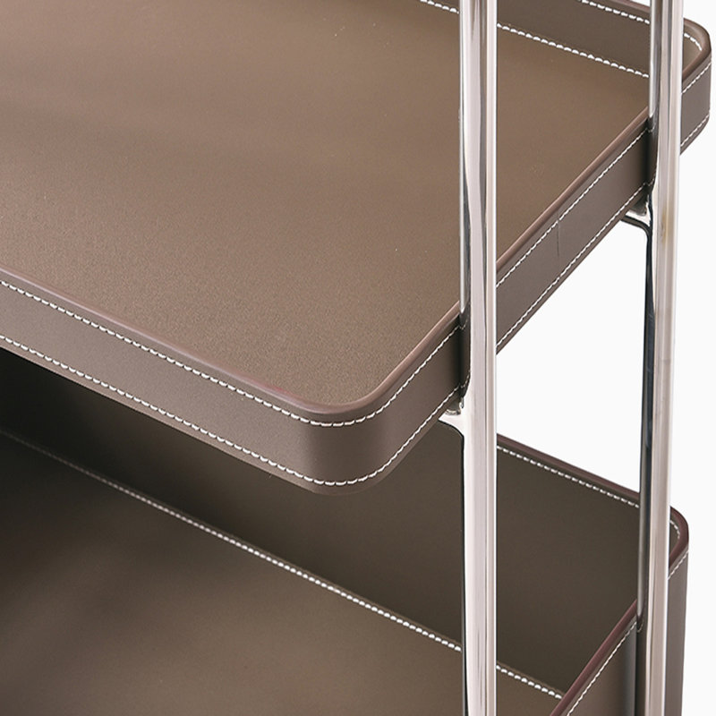 Coat Rack with Saddle Leather Tray and Wheels