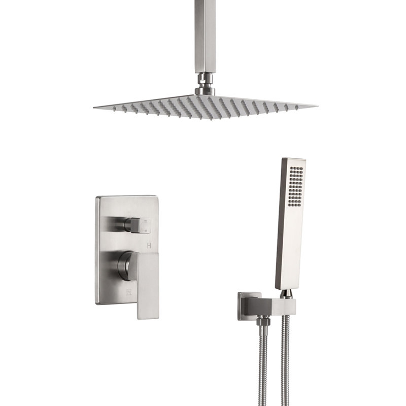 Robinet de douche Calder avec valve brute, Nickel brossé