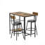 Ensemble de table de bar et chaises pour 2, ensemble de table de salle à manger 3 pièces, 2 tabourets de bar, siège rembourré en polyuréthane avec dossier pour la cuisine, les appartements et les petits espaces