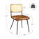 Bodnar Ratten Back Tufted PU  Upholstered Dining Side Chair