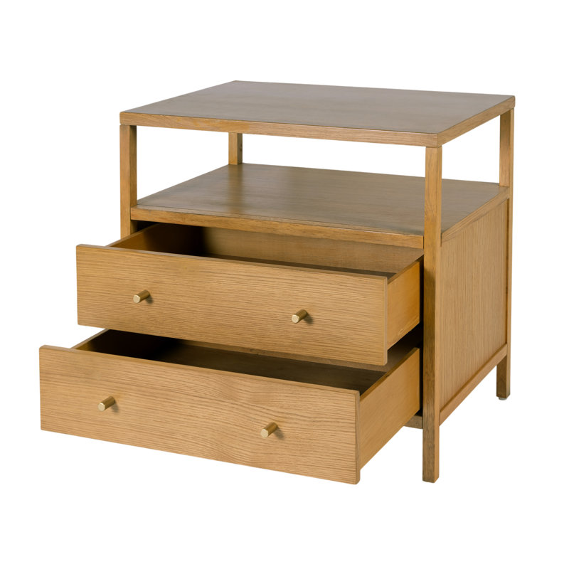 Table de chevet 2 tiroirs Sloane, Brun