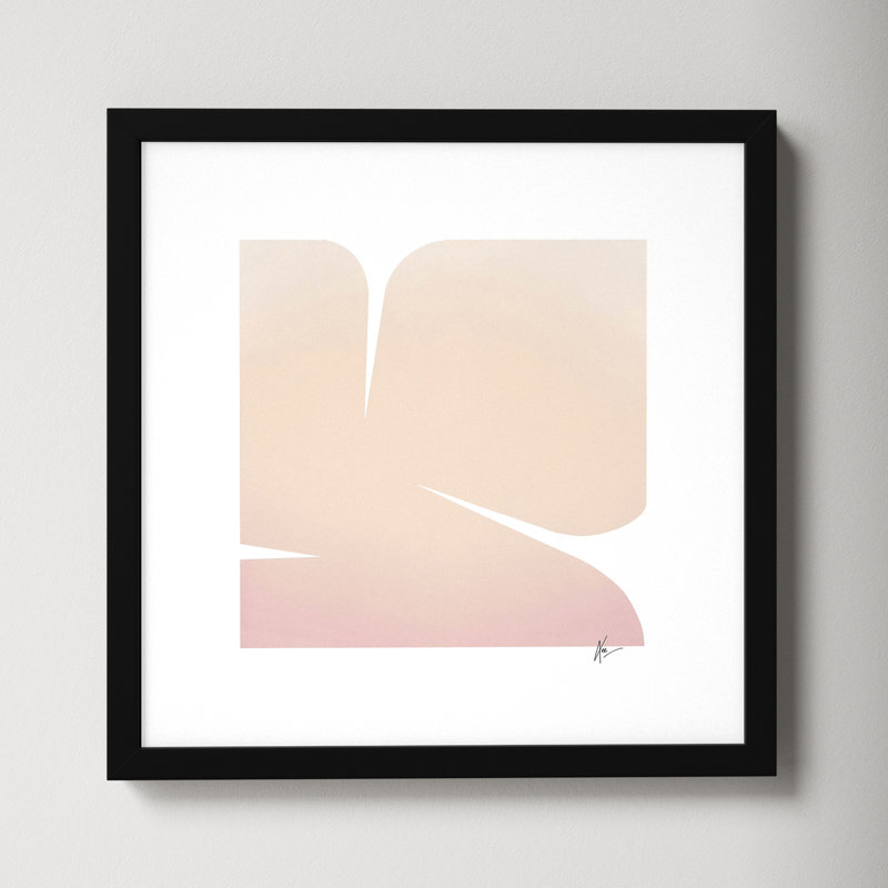 Pink Clouds 2 Painting by Lee Lessem, Black Framed, 16" H x 16" W x 1.25" D