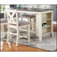 Ensemble de salle à manger à hauteur de comptoir 5 pièces moderne avec tablettes de rangement, chaises hautes et tabourets-1342471477-1342471479