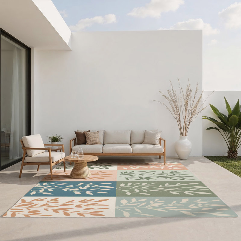 Tapis intérieur et extérieur Gentle Grove, Rectangulaire 8 pi x 10 pi