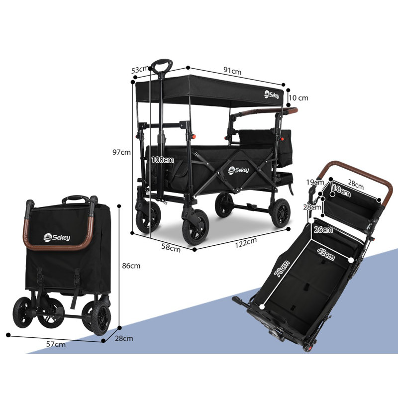 Foldable Garden Cart, Black