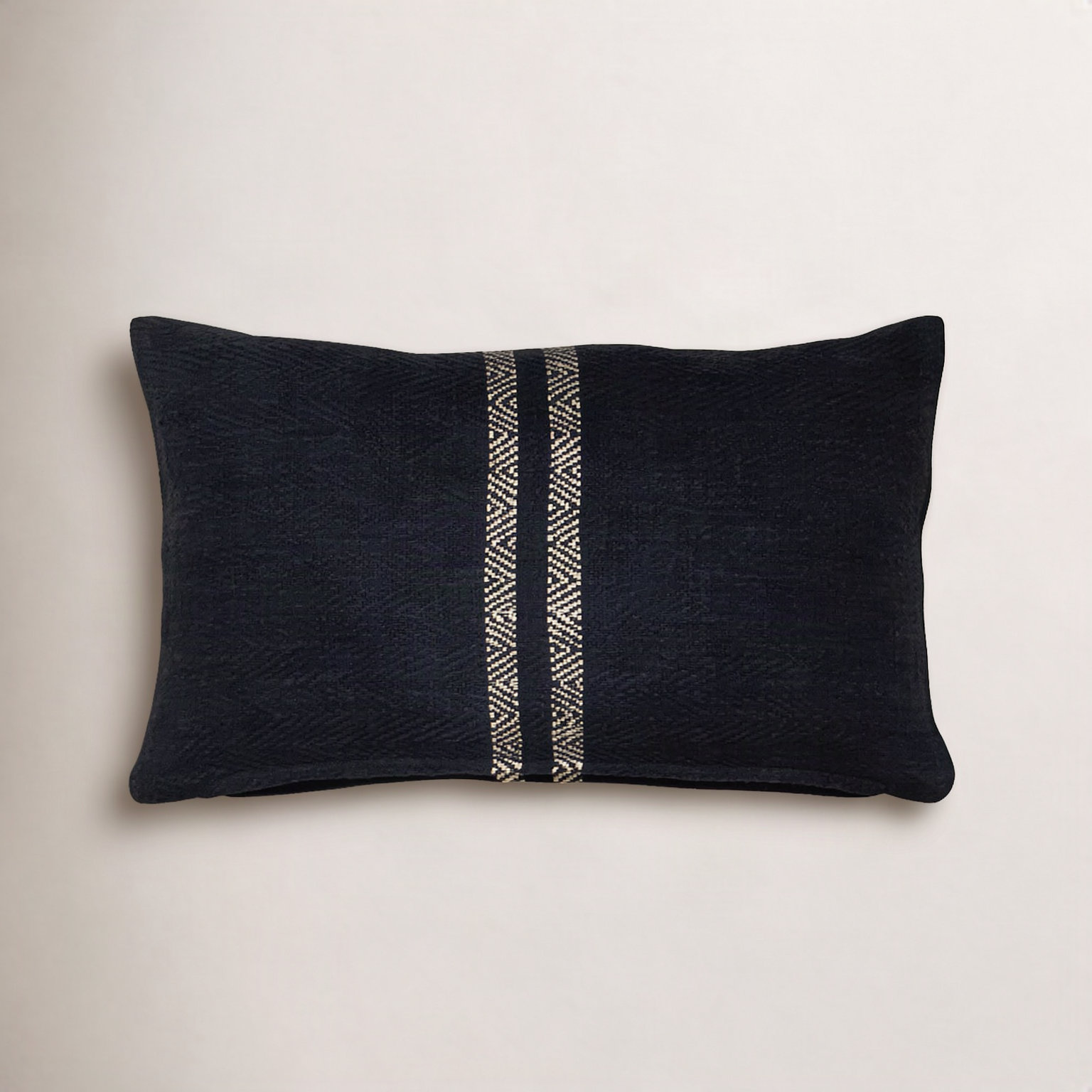 20" x 12" Cotton Pillow Cover, Black